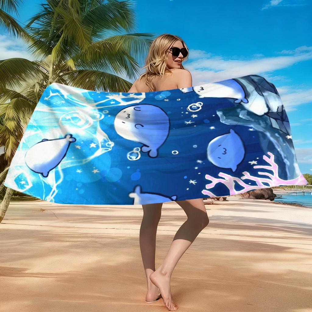 1pc Cartoon Seal Beach Towel Large Quick-drying Towel Suitable for Beach Yoga Pool Gym Sport Towel Summer Gift for Friends