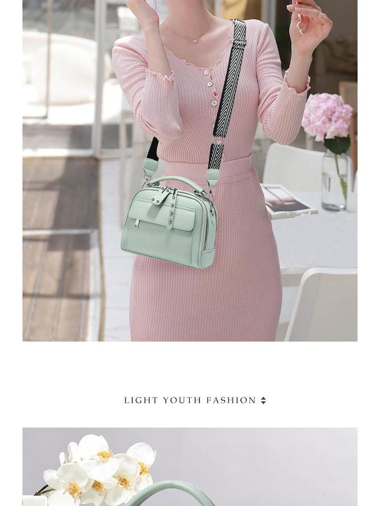 Strukturierte Multi-Pendler Umhängetasche - Vielseitige, Schlichte, Mehrschichtige Schulter-Handtasche