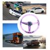14in Car Steering Wheel Logo Horn Button Accessories Modification Fit for ATV Kart UTVBlue and Purple