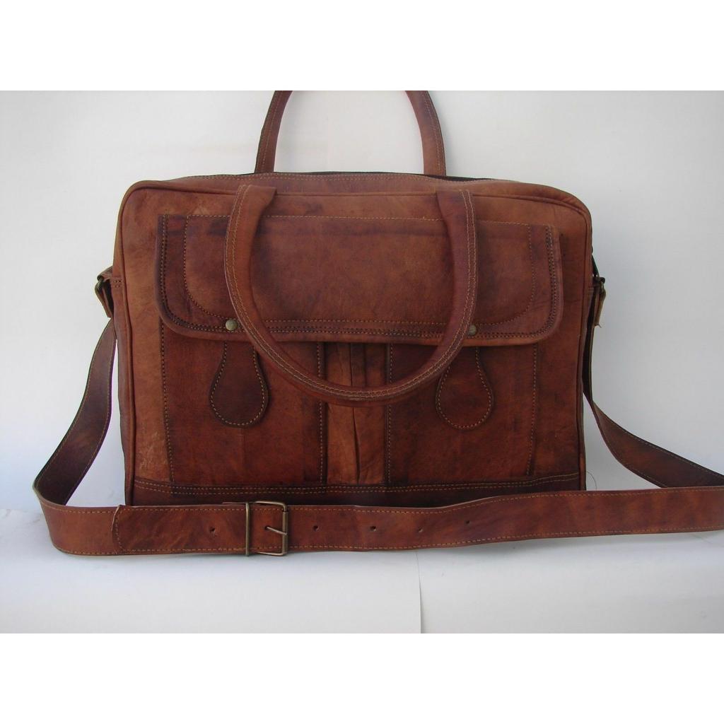 New Men's Great Genuine Vintage Leather Messenger Laptop Briefcase Satchel Bag