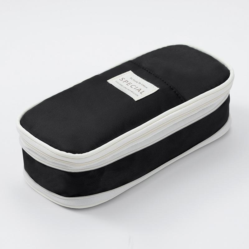 Large Capacity Pen Pouch Retractable Pencil Case Double Layers Pen Bag Pencil Box For Primary School Student Stationery