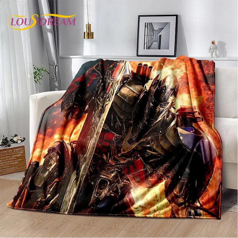 3D T-Transformers Cartoon Autobots Blanket,Soft Throw Blanket for Home Bedroom Bed Sofa Picnic Travel Office Rest Cover Blanket