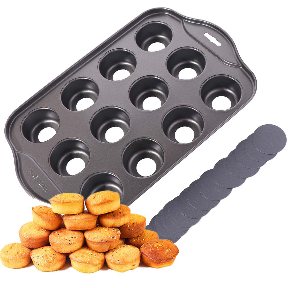 Carbon Steel Cheesecake Pan 12 Grid Cupcake Mold Baking Cake Tray Muffin Pan Egg Tart