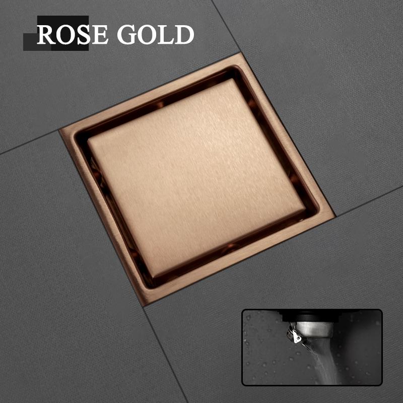 Hidden Type Square Tile Insert Floor Waste Grates Shower Drain 304 Stainless Steel Balcony Bath Corner Deodorant Floor Drain