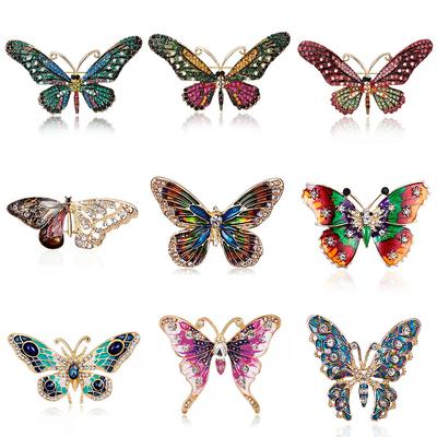Schmetterling Set Echte Brosche Vintage Kristall Brosche Tier Insekt Große Anstecknadel