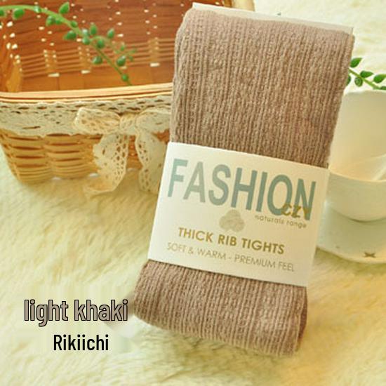 Collant in Maglia 100% Cotone Ispessito Autunno & Inverno con Righe Verticali - Stile Giapponese & Coreano
