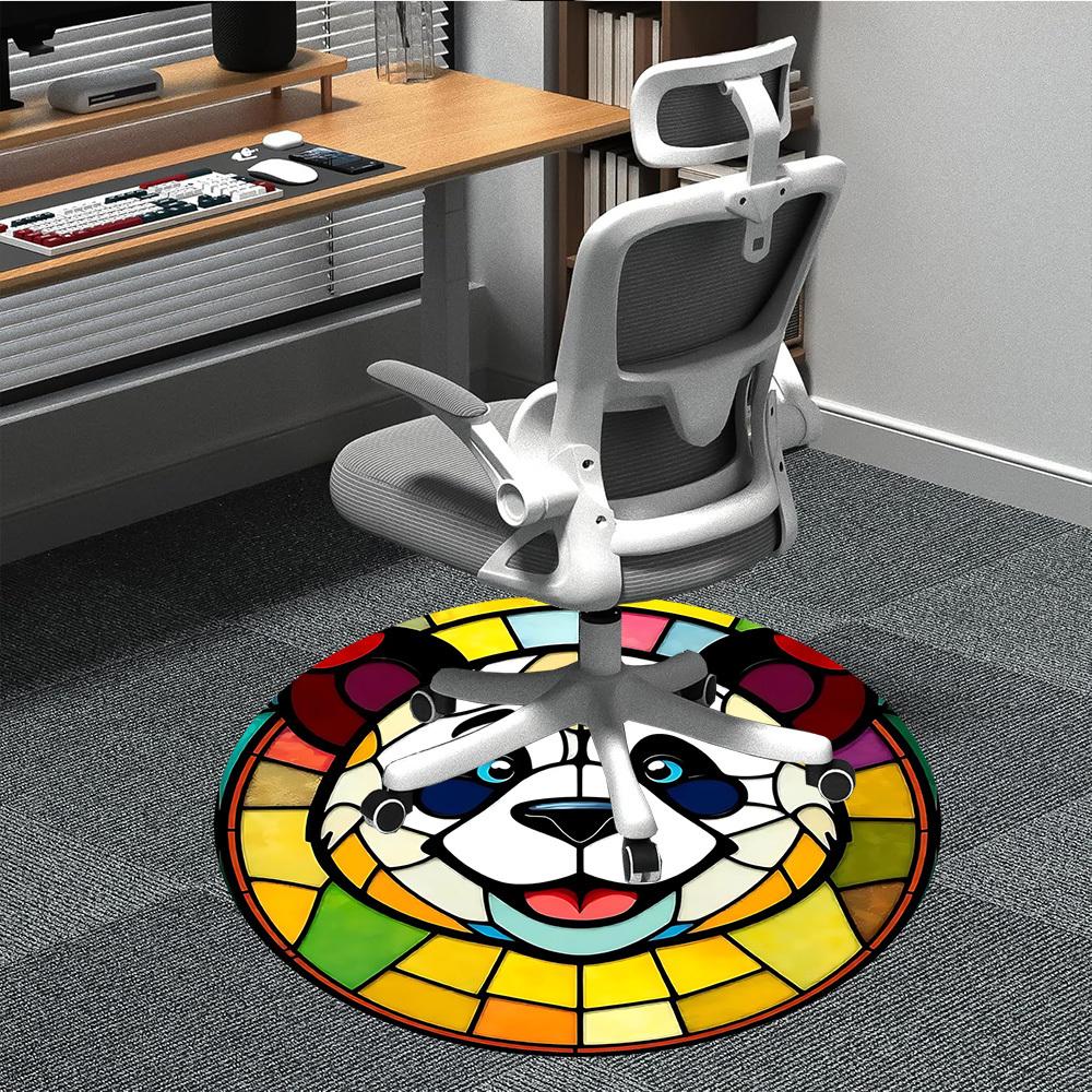 

1PC Panda Stained Office Round Area Rug, Indoor Mat Suitable ForOffice, Under Office Chairs Bedroom Living Room Home Decor, Room Deco, D014 80cm by 80cm