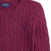 Polo Ralph Lauren Fw24 Slim Fit Cable Knit Crew Neck Solid Color Sweater Men sweater Plum 211581065023-500