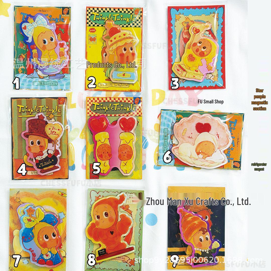 2026 Star Person Acrylic Cute Cartoon Refrigerator Magnet - Creative Home Decoration Gift