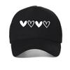 Four Love Prints Graphic Sports Baseball Cap with Heart-shaped Pattern for Outdoor Sun Hat Breathable Adjustable Trucker Hats