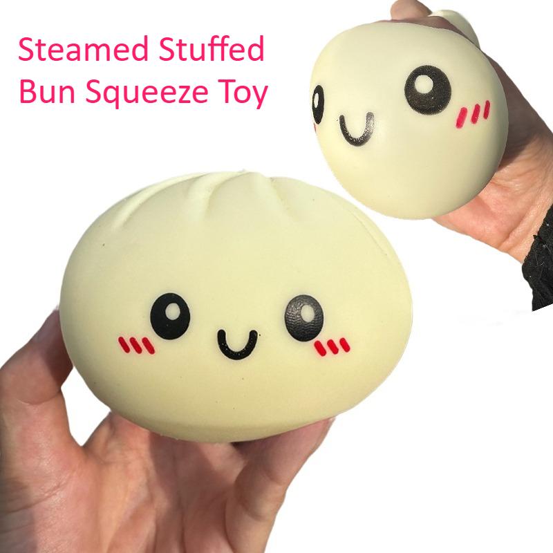 Mačkací dušený plněný bochánek Stresový míček Fidget Senzorické hračky Simulace jídla Mačkací bochánek s parním hrncem Mačkací těsto Míč Hračky Dárky