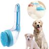 2-in-1 Haustier-Badebürste m. Shampoo-Spender Hundebürste Tierpflege Bade-Massagebürste für Hunde und Katzen mit langem kurzem Fell Dusche