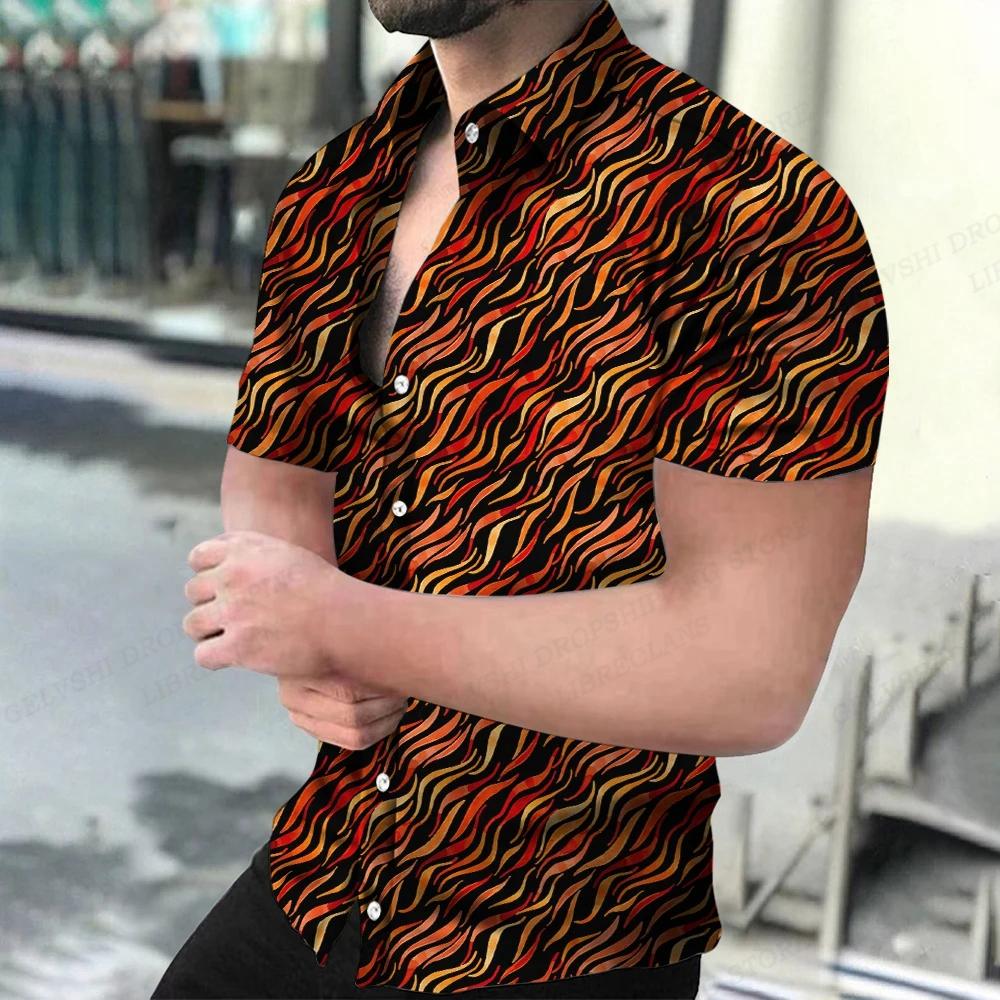 Camicie Hawaiane Estive da Uomo Collo a Revers Camisa Stampa 3D Leopardo Camicie Uomo Donna Manica Corta Camicetta Monopetto