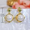 CMM High-quality Elegant Golden Artificial Pearl Pendant Earrings Ladies' Clothing Jewelry Matching Women's Party Jewellery
