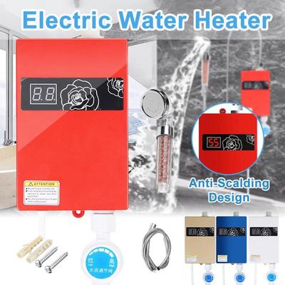 220V 300W Uniwersalny Elektryczny Podgrzewacz Wody Natychmiastowy Bez Zbiornikowy Podgrzewacz Wody 3KW Wyświetlacz Temperatury Ogrzewanie Prysznic + Dysza