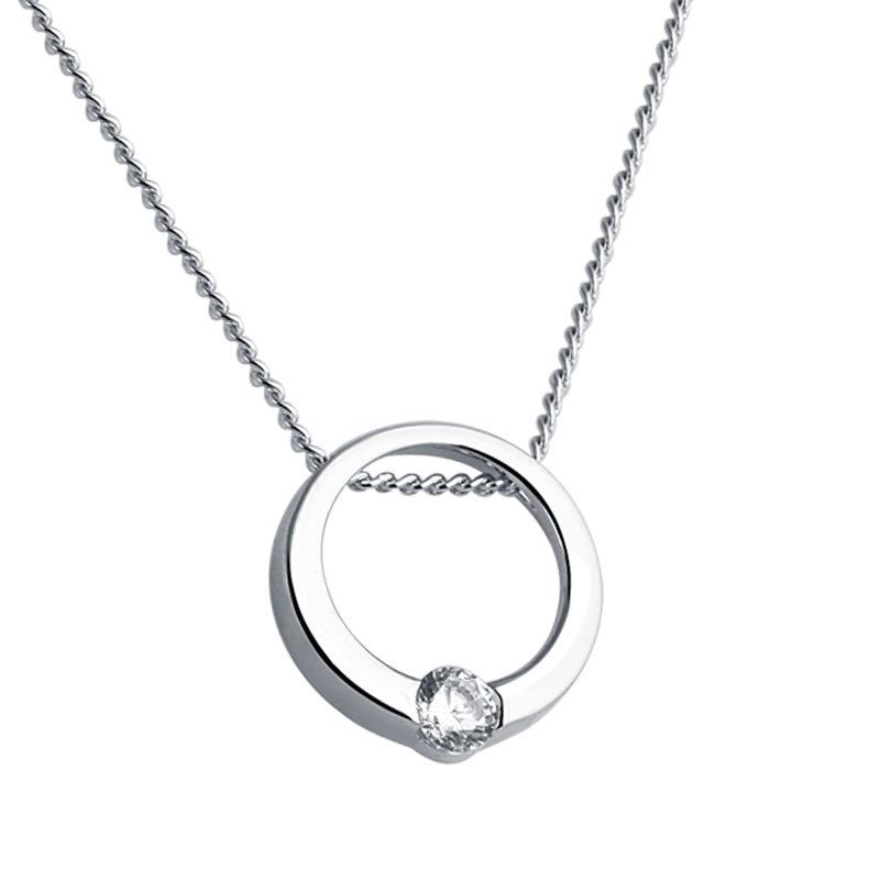 Hot-selling exquisite and simple s925 sterling silver flash diamond ring necklace women's fashion short collarbone chain
