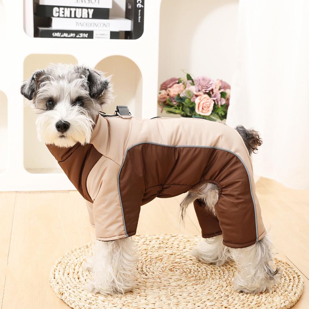 Verdickte Hunde-Overalls Winter Winddicht Warme Welpenjacke Für Kleine Mittelgroße Hunde Mit D-Ring Elastizität Reflektierend Chihuahua Yorkshire Haustierkleidung