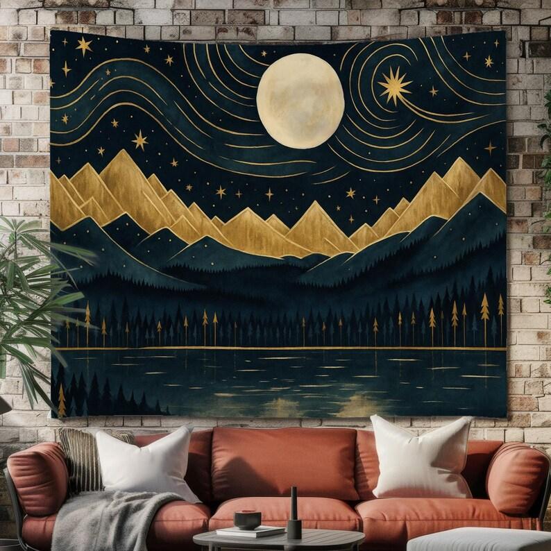 Moonlit night sky tapestry 75x100 чёрный