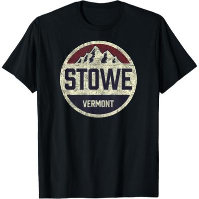 Vintage Retro Stowe Vermont Mountain Circle Ski T-Shirt