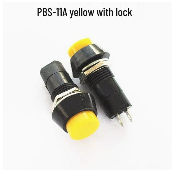 Round Self-Locking Self-Resetting Momentary Push Button Switch, 12MM, Red/Green