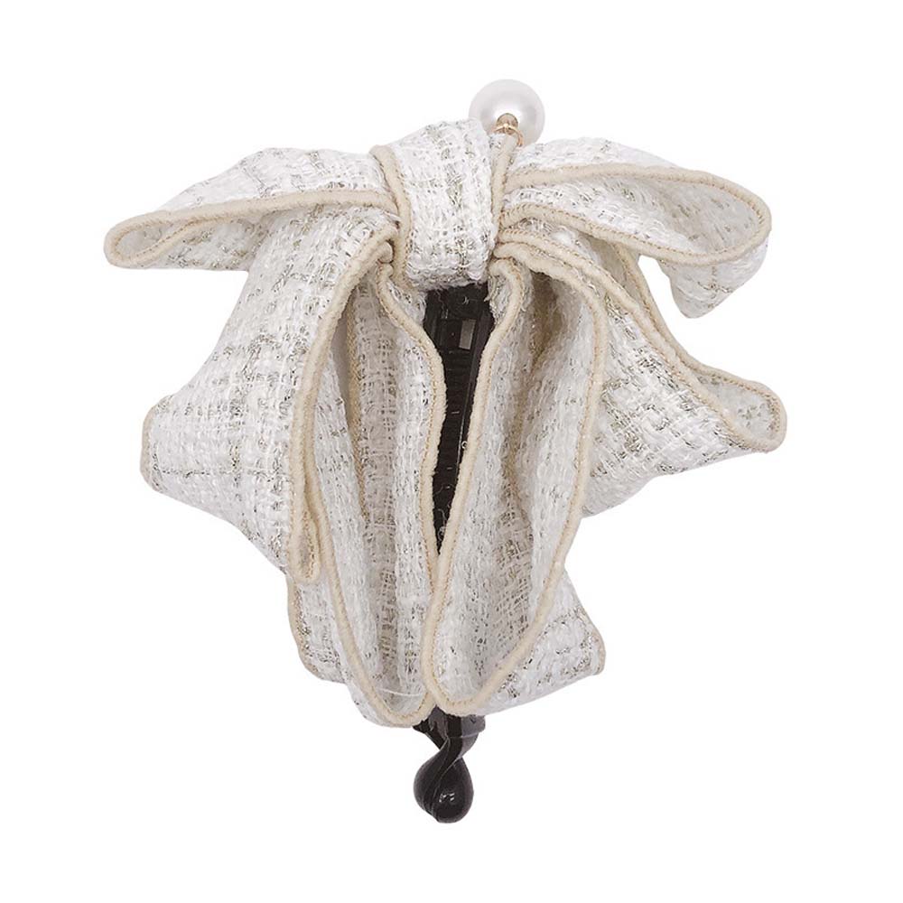 Hair Accessories Korean Women Lattice Bow Hairpin Ponytail Holder Vertical Clip Banana Clip