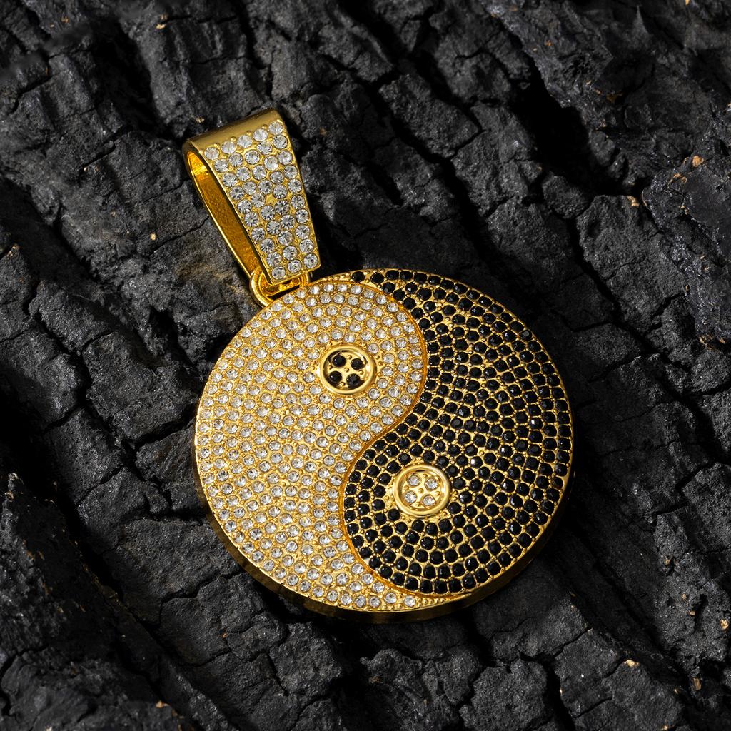 New Men's Hip Hop Cross-Border Trend Tai Chi Diamond Miami Cuban Necklace, Fashion Accessories