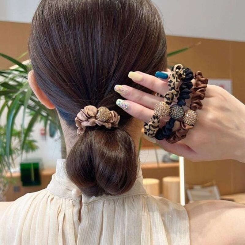 Women's Petite Shirring Cubic Ball 4P Set Hair Tie