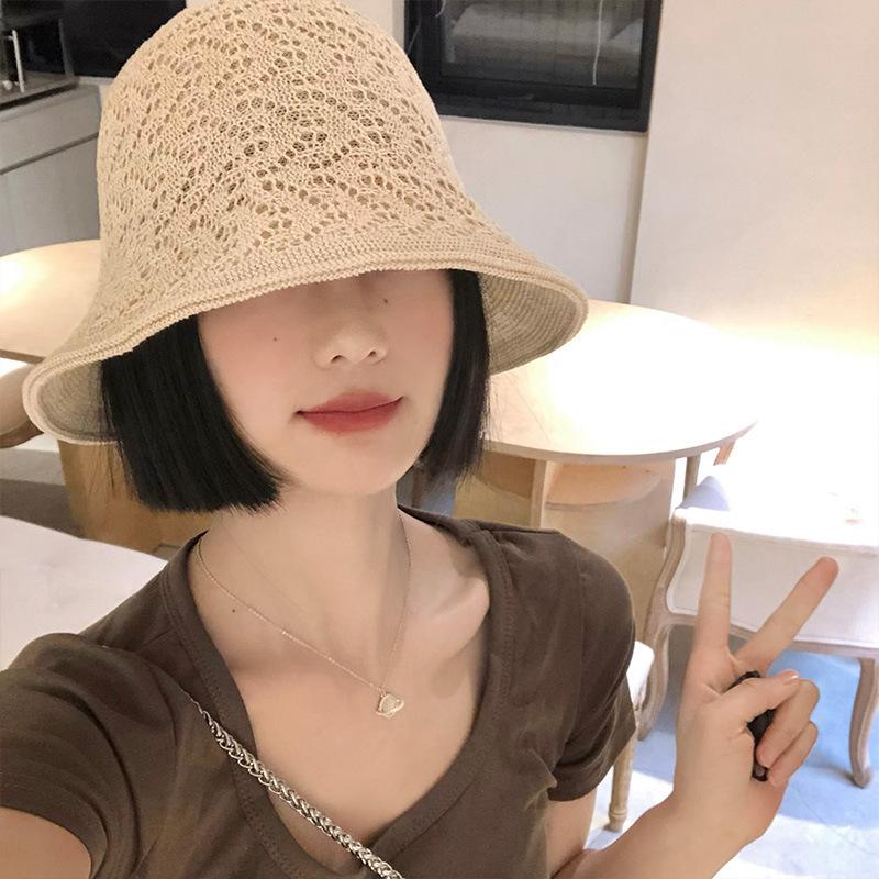 Wendbarer Eimerhut für Damen, trendiger vielseitiger Sonnenhut in koreanischer Version, dünner atmungsaktiver Gesichtsbedeckung für den Sommer, Sonnenschutzhut, Sonnenhut für Damen