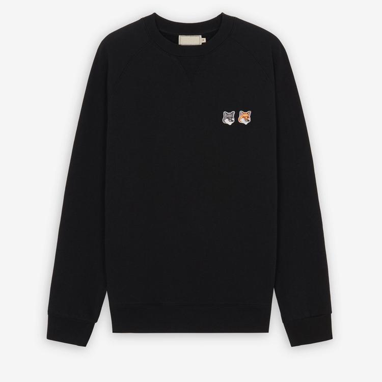 Autumn Women's Double Fox Head Embroidered Pullover for Men and Women Same Style Couple Round Neck Full Size Sweater