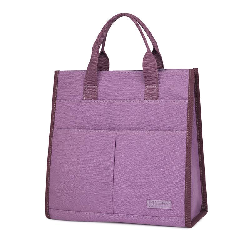 Женская сумка, легкая, многосекционная, холщовая, дорожная, сумка для компьютера фиолетовый