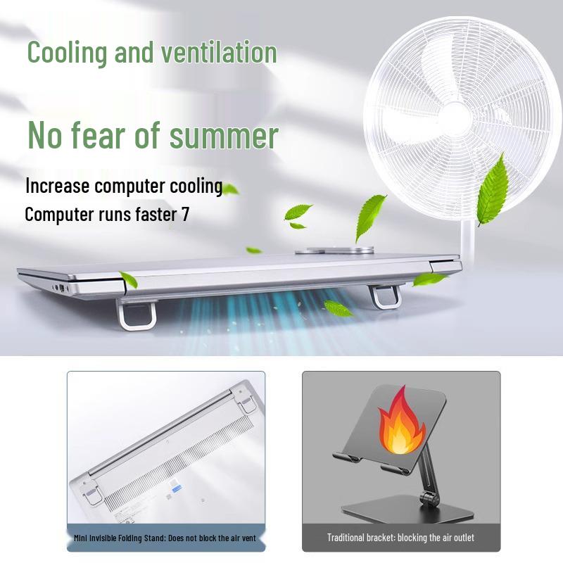 Portable Laptop Stand with Heatsink and Desktop Riser Bracket