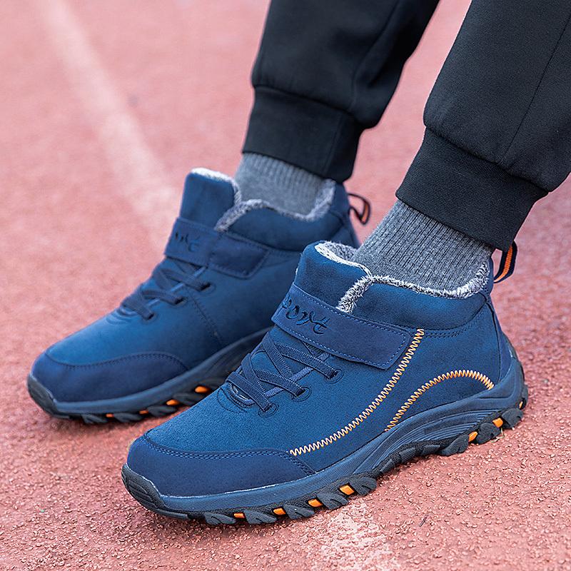 Zimní sněhule pro muže zahřejí Bavlněné boty Outdoorové turistické boty Plyšové teplé vysoké kotníkové boty Mužské tenisky