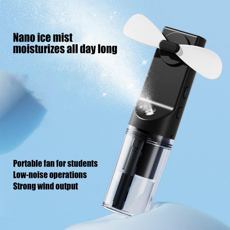 Spray Water Mist Fan Electric Hand Misting Air Cooler Handheld Personal Mister Small Fan For Travel Outdoors Hiking Camping