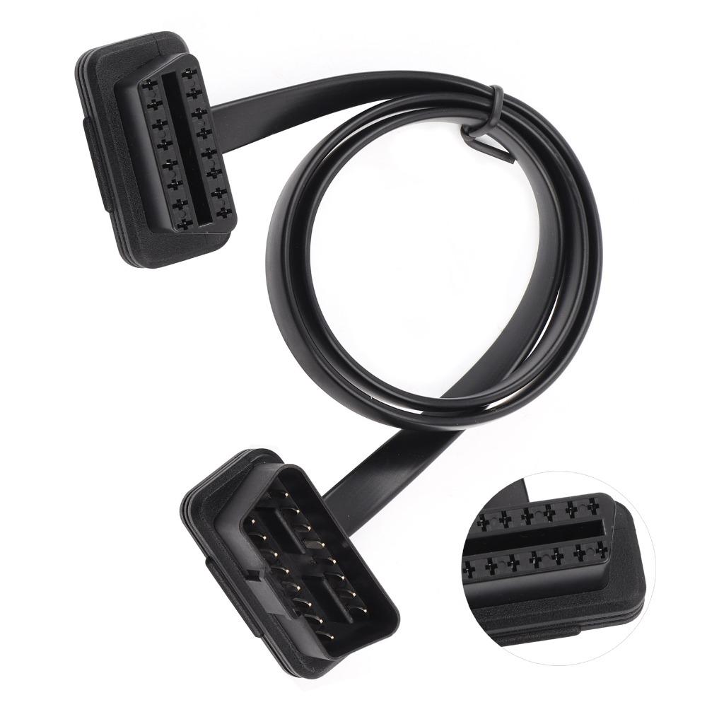 Flat Ribbon Male To Female Adapter OBD2 Extension Cable 16 Pin Extension for Car Tools Code Reader Extender Cord 16 Pin Adapter
