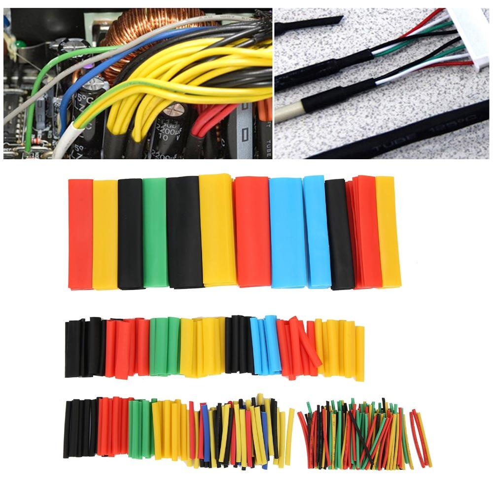 328PCS 2:1 Shrinkage Heat Shrink Tubing 8 Size  5 Colors Wire Wrap Cable Sleeve  DIY Projects