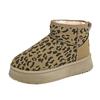 Fashion 2025 Autumn and Winter Fashion Warm Casual and Comfortable Snow Boots Leopard Print Flat Heel Round Toe Fashion Boots for Women