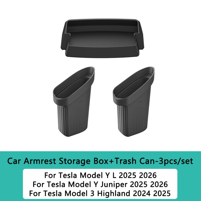 For Tesla Model Y juniper 2026 Storage Box Model 3 2025 Highland Center Console Armrest Storage Tray Cover Tidying Accessories