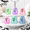 Halloween Ghost Toys 1/5Pcs Mini Squeeze Toy, Glitter Stress Relief Fidget Desk Relievers Ball Sensory Party Favors for Kids Adults Slow Rebound