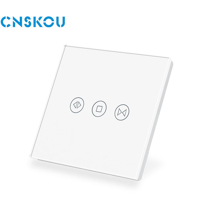 EU Standard WiFi Smart Touch Switch for Curtain Roller, Compatible with Google, Alexa, Xiao Ai.