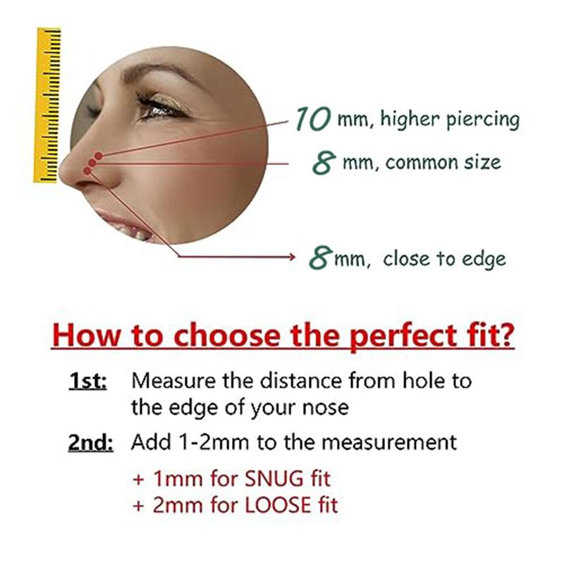 Double Hoop Nose Ring Stainless Steel for Single Piercing, Snug Spiral Nose Ring 20G 8/10mm Thin Nose Rings Piercing Jewelry