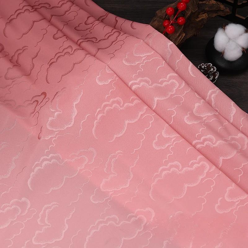 

100x150cm Smooth Cloud Jacquard Fabric for Clothes Curtains Hanfu Cheongsam Horse Face Skirt Sewing Cloth Breathable 100x150cm арбуз красный