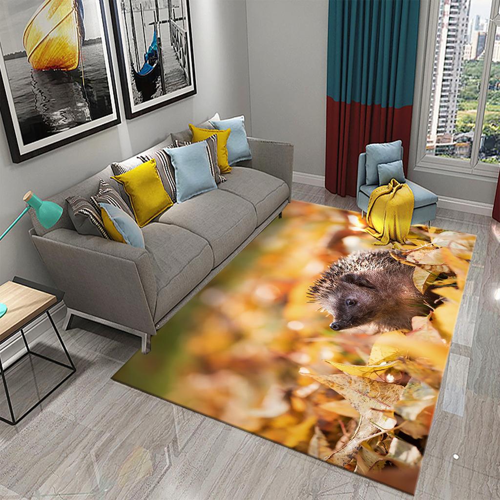 3D Hedgehog Carpet Cute Animal Rugs for Living Room Bedroom Floor Area Decor Mats Bathroom Toilet Door Entrance Non-slip Carpet