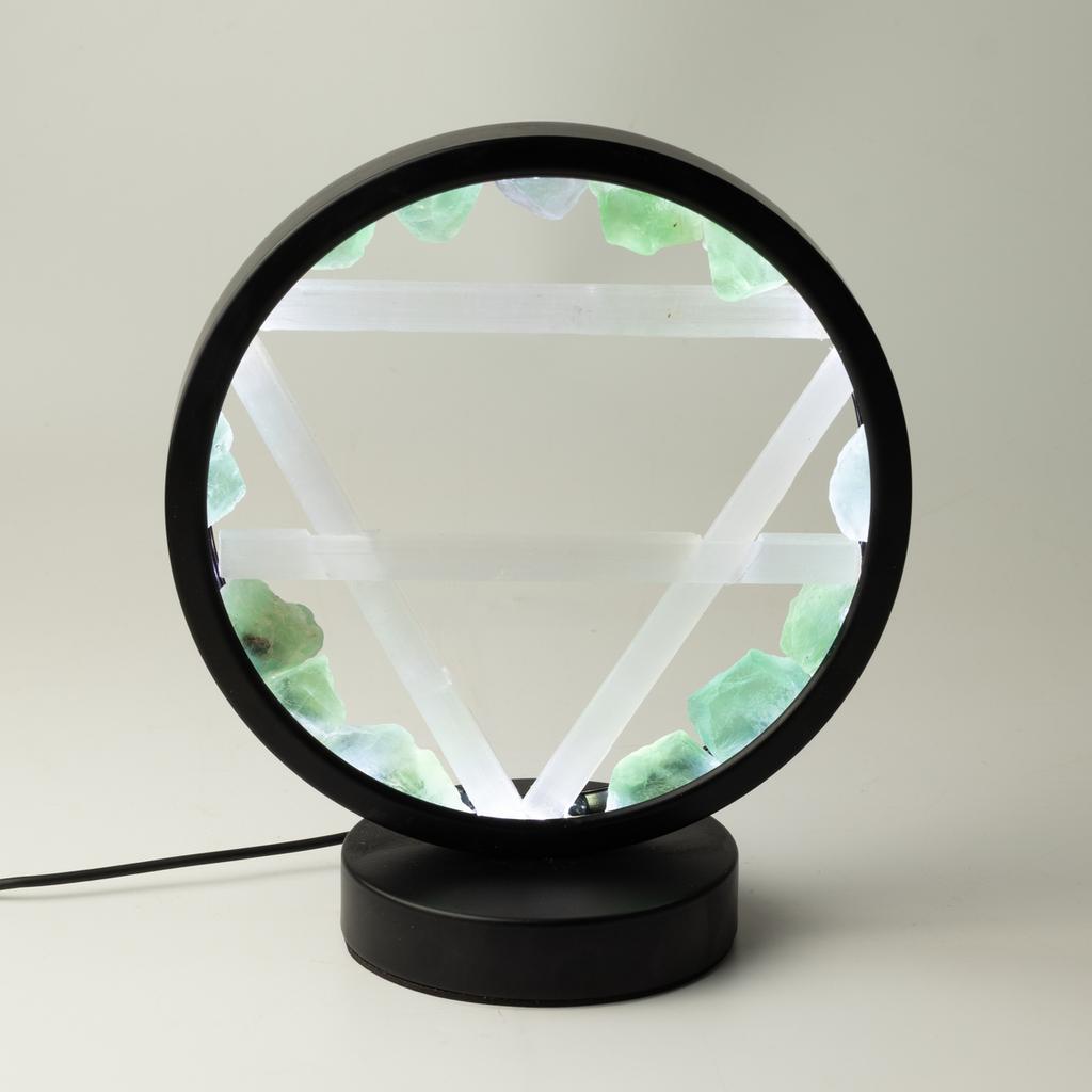 Edelstein-Halo-Lampe - Erde - Aventurin & Selenit