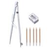 Professional Compasses for Geometry, with Pencil & Pencil Sharpener, Metal Compasses, Compasses Drawing Tool Woodworking