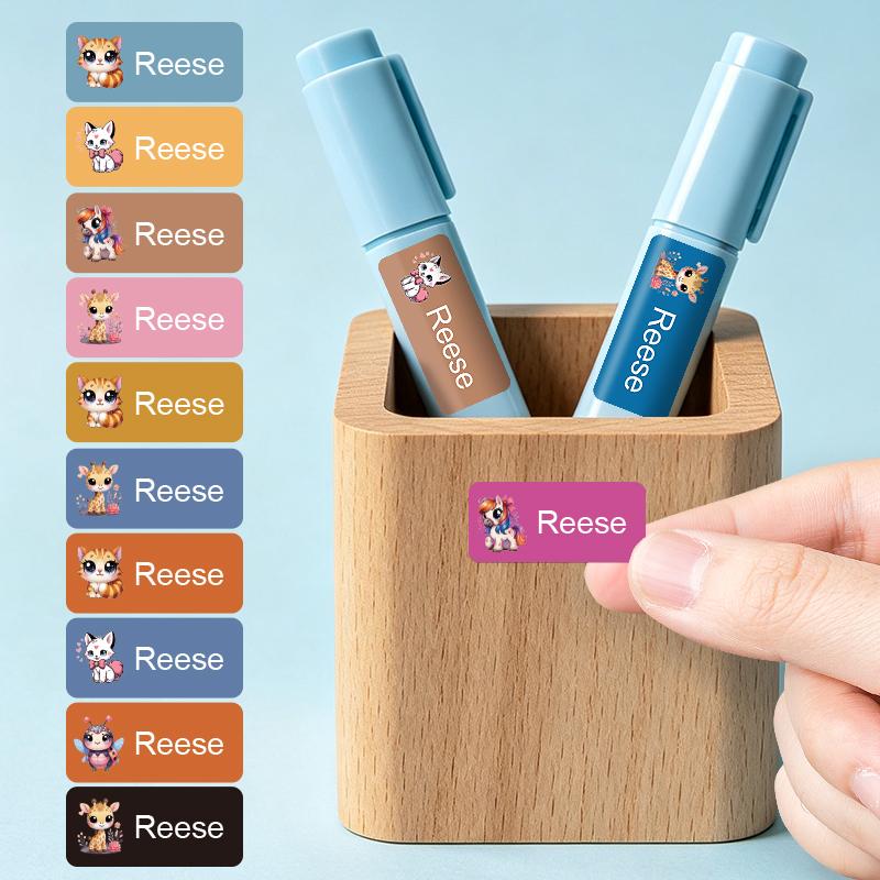 Custom Name Stickers - Waterproof Labels For School Books Pens Pencil Cases Mugs | Durable  Fashionable