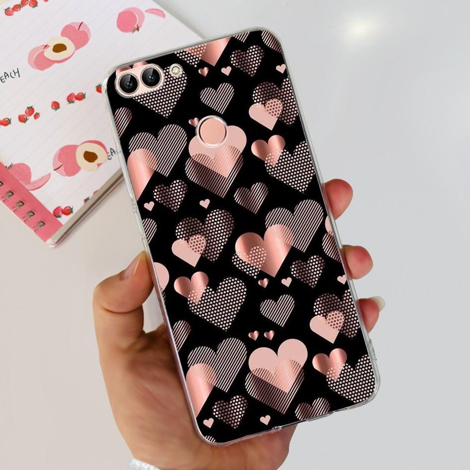 For Huawei P Smart Case FIG-LX1 FIG-LX2 FIG-LX3 Back Cover Fashion Flower Marble Clear Silicone Soft Funda For PSmart 2018 Coque