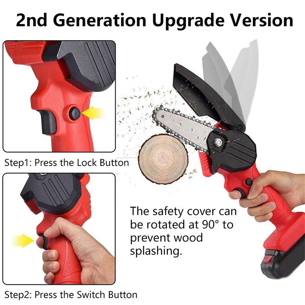 THE ELECTRIC CHAINSAW EVER BATTERY-POWERED WOOD CUTTER US Plug 4 INCH