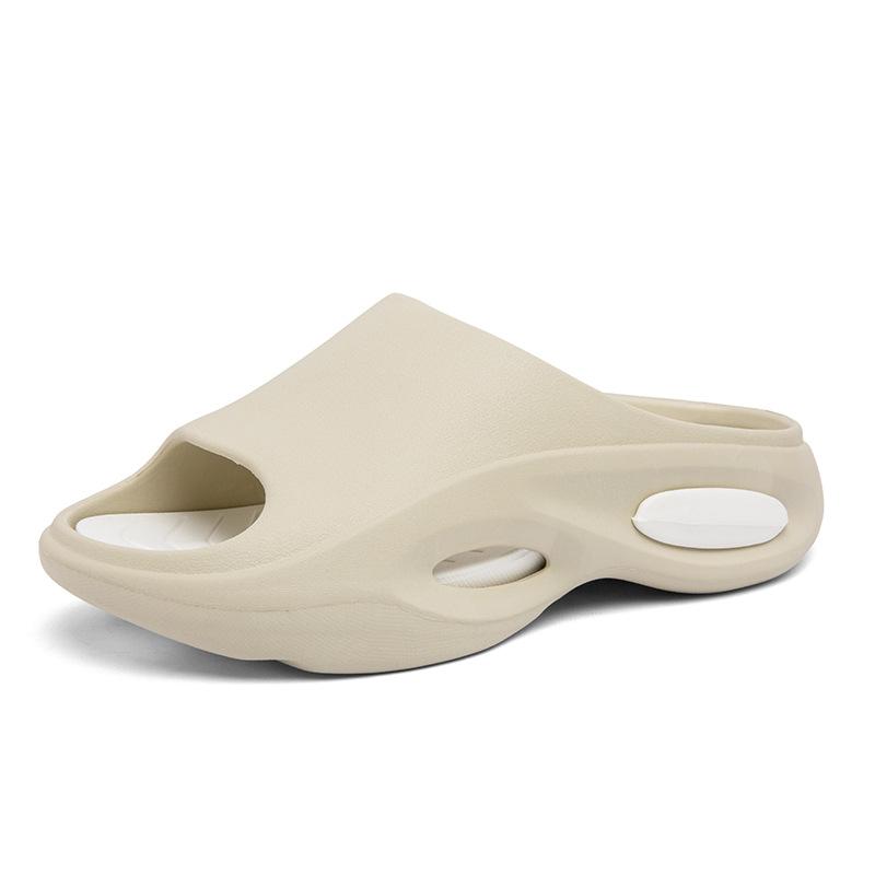 

Korean version of two-color men s open-toed platform slippers home outdoor one-word drag student seaside beach men s drag large size 40