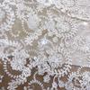 Embroidered Lace Fabric with Flower-like Patterns Suitable for Wedding Dresses Formal Gowns and Designer Clothing Fabrics