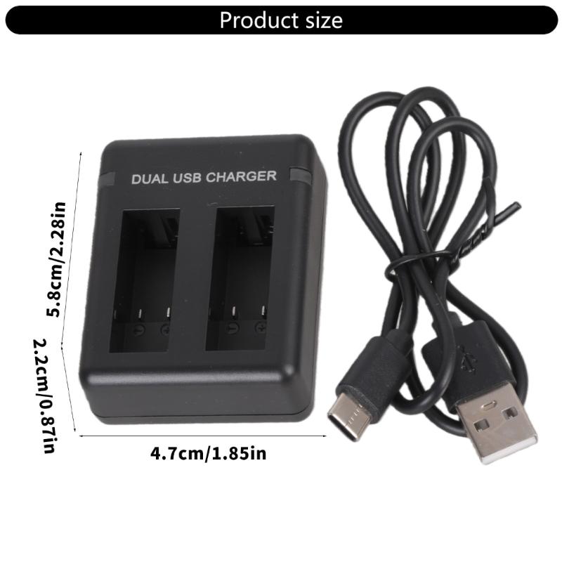 Portable AHDBT501 Battery Chargers for Two Batteries Simultaneous Charging with Safety Protections for Outdoor Use